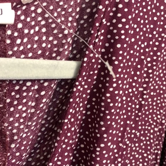 GAP NWOT maroon/white polka dot midi dress size 20 - Picture 5 of 7